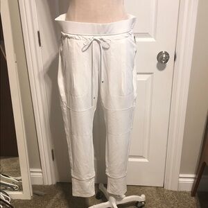 Women's White Drawstring Pants Raffello Rossi